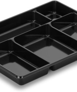Alternative view of 50 plateaux repas 5 compartiments noir