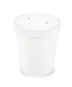 Alternative view of Pot à Soupe Blanc 32oz / 960mL avec couvercle Blanc